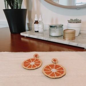 Beaded Orange Slice Earrings